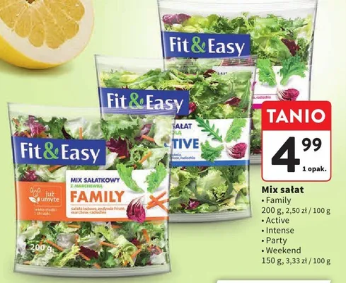 Mix sałat Fit&Easy Family, Active, Intense, Party, Weekend promocja w Intermarche
