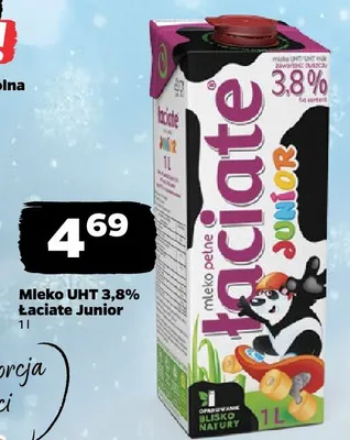 Mleko UHT 3,8% Łaciate Junior 1 l promocja w Netto