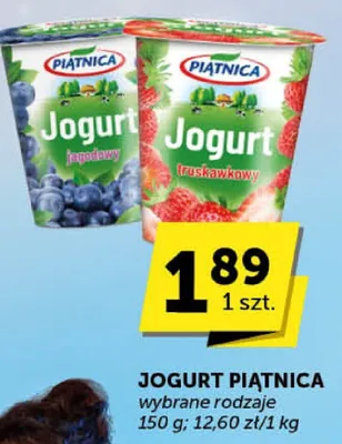 Jogurt Piątnica wybrane rodzaje 150 g 12.60 zł/kg promocja w Groszek