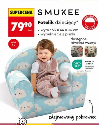 Fotelik dziecięcy SMUKEE promocja w Biedronka