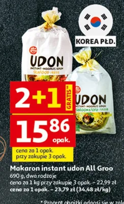 Makaron instant udon All Groo promocja w Auchan