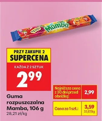 Guma do żucia rozpuszczalna, 106 g promocja w Biedronka