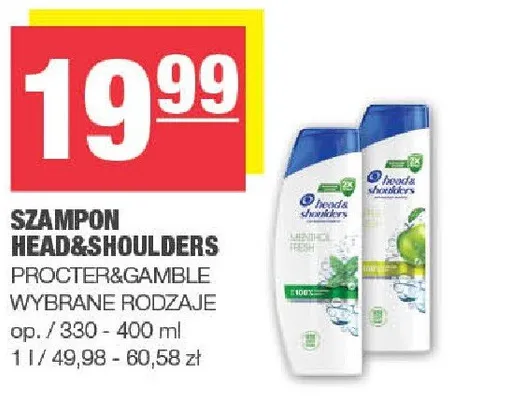 Szampon HEAD&SHOULDERS PROCTER&GAMBLE promocja w SPAR