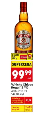 Whisky Chivas Regal 12 YO 40%, 700 ml promocja w Biedronka