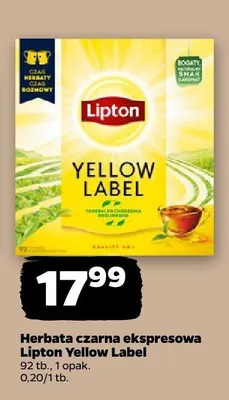 Herbata czarna ekspresowa Lipton Yellow Label promocja w Netto