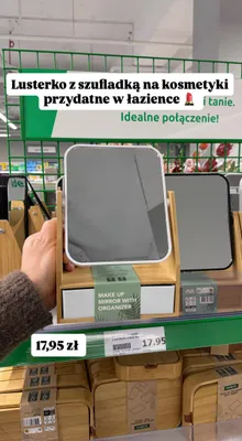 Lusterko kosmetyczne bambusowe z szufladką promocja w Action