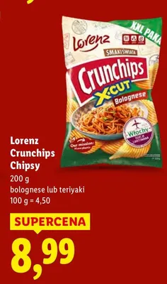 Chipsy Crunchips bolognese promocja w Lidl