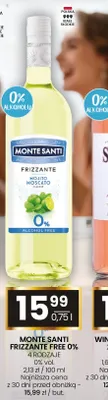 Wino Monte Santi Frizzante Free 0% Mojito Moscato promocja w Twój Market