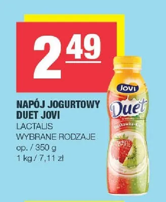 Napój jogurtowy Duet Jovi Lactalis promocja w SPAR