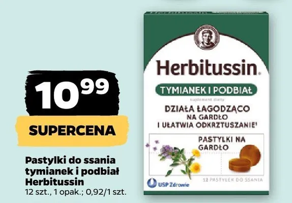 Pastylki do ssania tymianek i podbiał promocja w Netto
