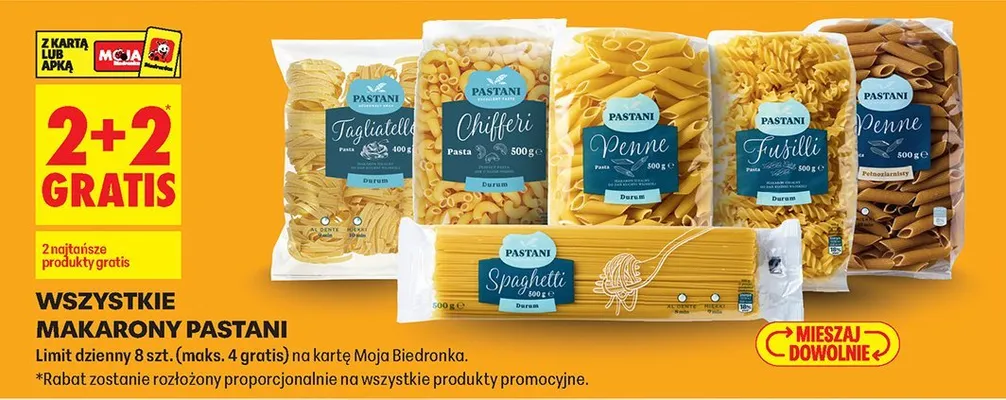 Makaron wszystkie rodzaje promocja w Biedronka