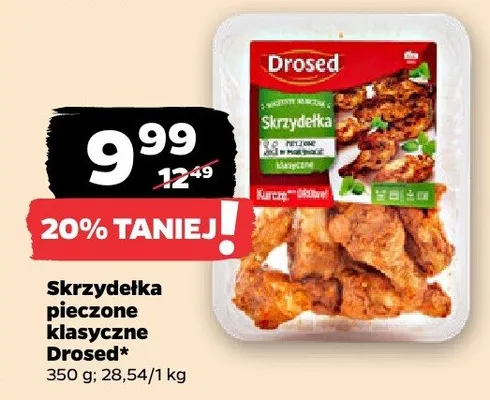 Skrzydełka pieczone klasyczne Drosed* 350 g promocja w Netto