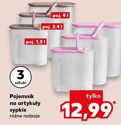 Pojemnik na artykuły sypkie 3 szt., różne rodzaje Kaufland promocja w Kaufland