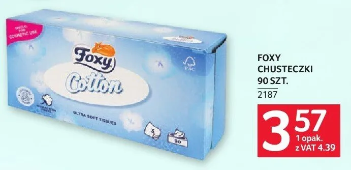 Chusteczki Foxy Cotton 90 szt. promocja w Selgros
