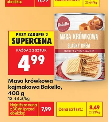 Masa krówkowa kajmakowa 400 g promocja w Biedronka