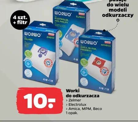 Worki do odkurzacza Zelmer, Electrolux, Amica, MPM, Beco promocja w Netto