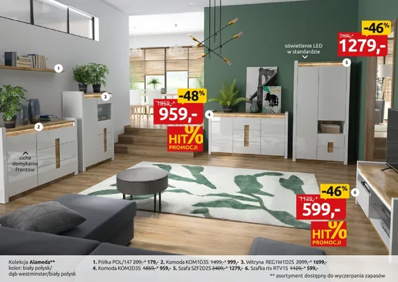 Szafka rtv RTV1S promocja w Black Red White