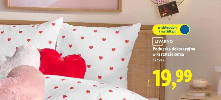 Poduszka dekoracyjna w kształcie serca  promocja w Lidl