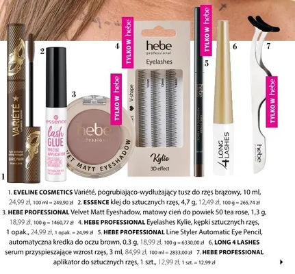 Kępki sztucznych rzęs Eyelashes Kylie HEBE PROFESSIONAL promocja w Hebe