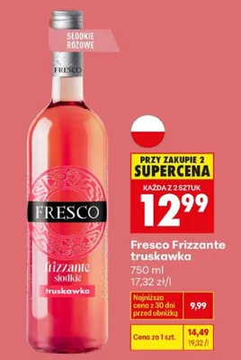 Wino Fresco Frizzante truskawka promocja w Biedronka