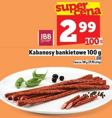 Kabanosy bankietowe 100 g JBB promocja w TOPAZ