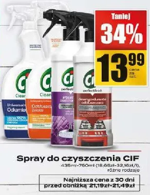 Spray do czyszczenia CIF różne rodzaje promocja w Supeco