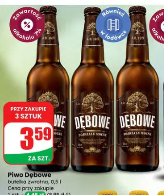 Piwo Dębowe butelka zwrotna promocja w Dino