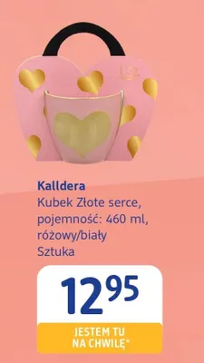 Kubek Złote serce pojemność 460 ml różowy/biały Kalldera promocja w Drogerie DM
