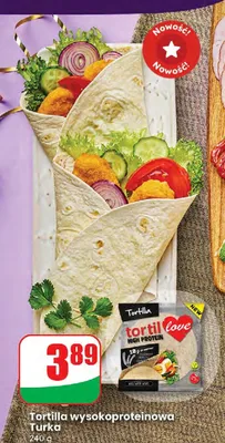 Tortilla wysokoproteinowa  promocja w Dino