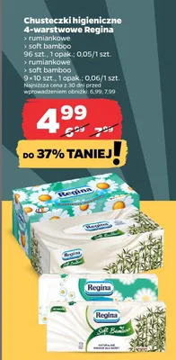 Chusteczki higieniczne 4-warstwowe Regina soft bamboo promocja w Netto