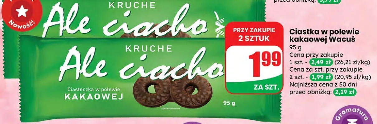 Ciastka w polewie kakaowej Ale ciacho Kruche promocja w Dino