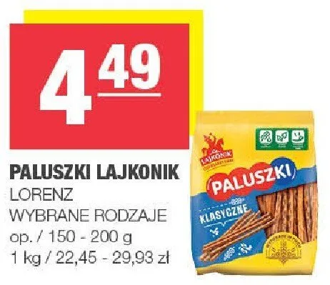 Paluszki Lajkonik Lorenz wybrane rodzaje promocja w SPAR