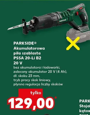 Piła szablasta akumulatorowa PSSA 20-Li B2 20 V Parkside promocja w Kaufland