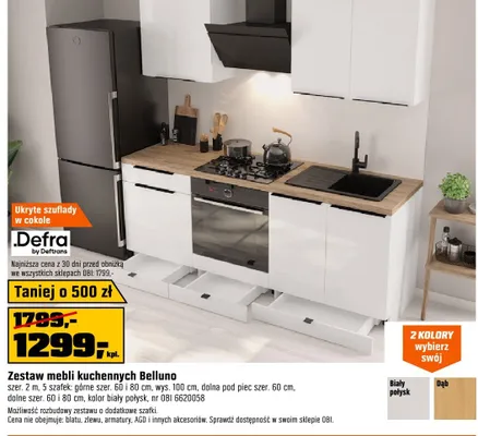 Zestaw mebli kuchennych Belluno promocja w OBI