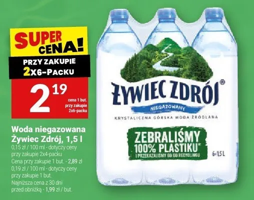Woda niegazowana Żywiec Zdrój, 1,5 l promocja w Twój Market