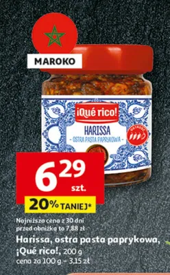 Harissa, ostra pasta paprykowa ¡Qué rico! promocja w Auchan