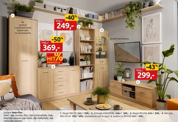 Regał REG/60 Nepo Plus promocja w Black Red White