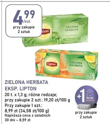Zielona herbata ekspresowa Lipton promocja w Stokrotka