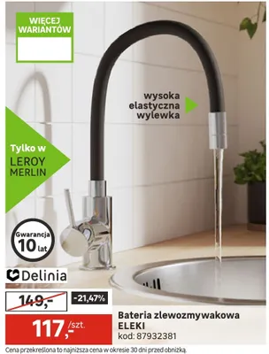 Bateria zlewozmywakowa ELEKI promocja w Leroy Merlin
