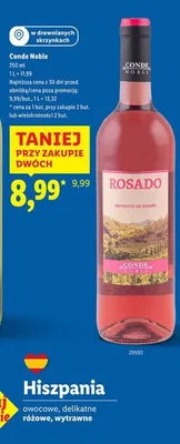 Wino Rosado różowe 750 ml Conde Noble promocja