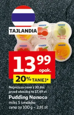 Pudding Nanaco miks 5 smaków promocja w Auchan