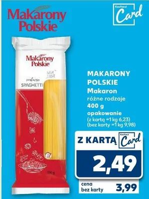 Makaron spaghetti Carrefour original promocja w Kaufland
