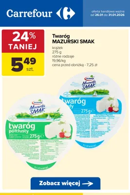 Twaróg półtłusty promocja w Carrefour
