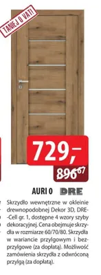 Skrzydło wewnętrzne w okleinie drewnopodobnej Dekor 3D, DRE-Cell gr. 1 promocja w Dobre Dla Domu
