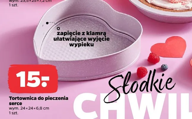 Tortownica do pieczenia w kształcie serca promocja w Netto