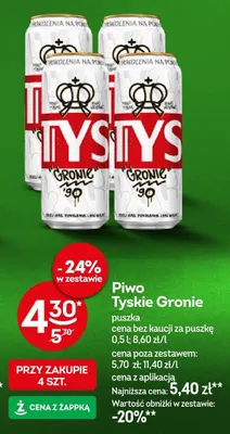 Piwo Tyskie Gronie promocja w Żabka