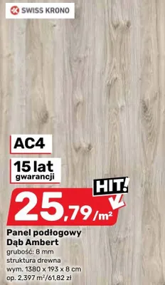 Panel podłogowy Dąb Ambert AC4 Swiss Krono promocja w Bricomarche