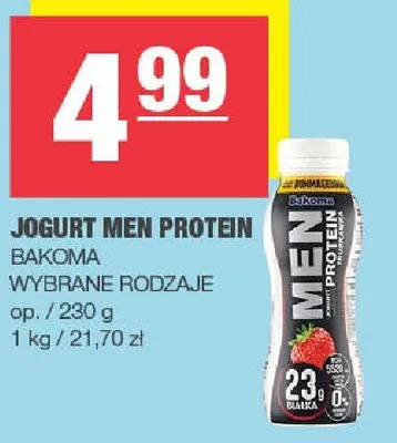 Jogurt MEN PROTEIN BAKOMA promocja w SPAR