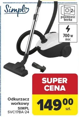 Odkurzacz workowy SVC17BA-24 Simpl promocja w Carrefour Market