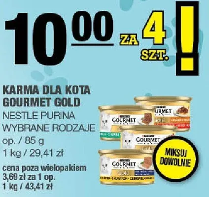 Karma dla kota GOURMET GOLD NESTLE PURINA promocja w SPAR